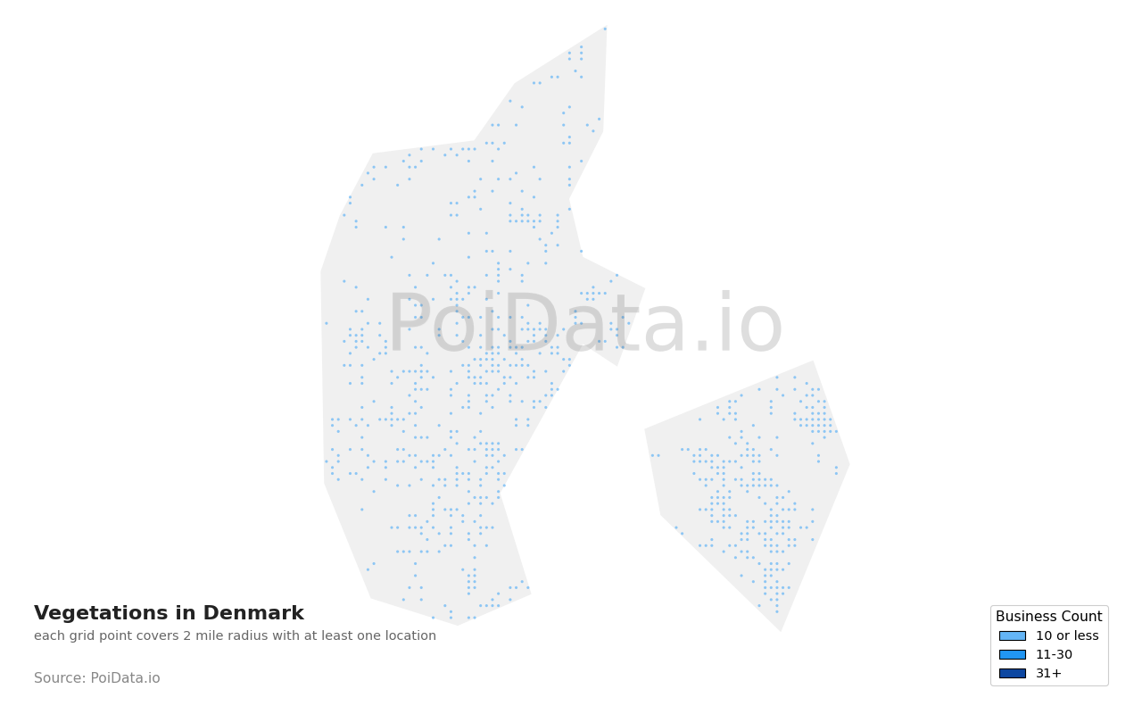 Vegetation density map for Denmark