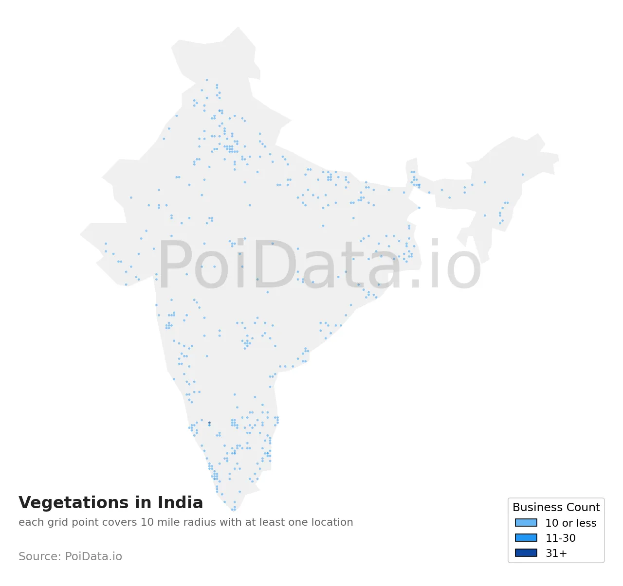 Vegetation density map for India