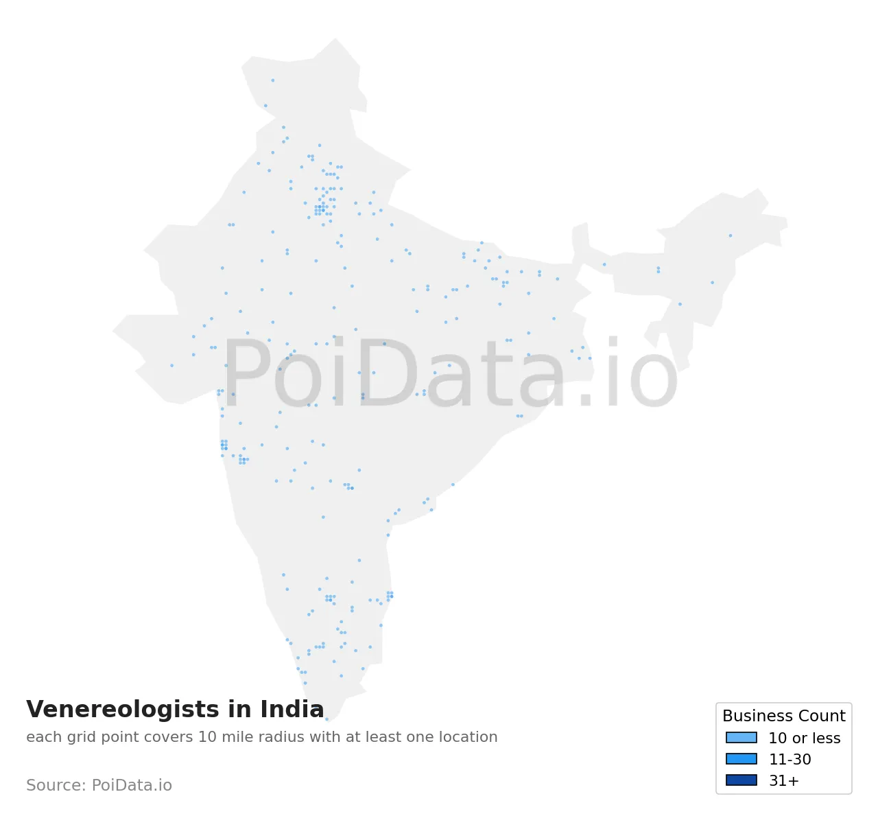 Venereologist density map for India