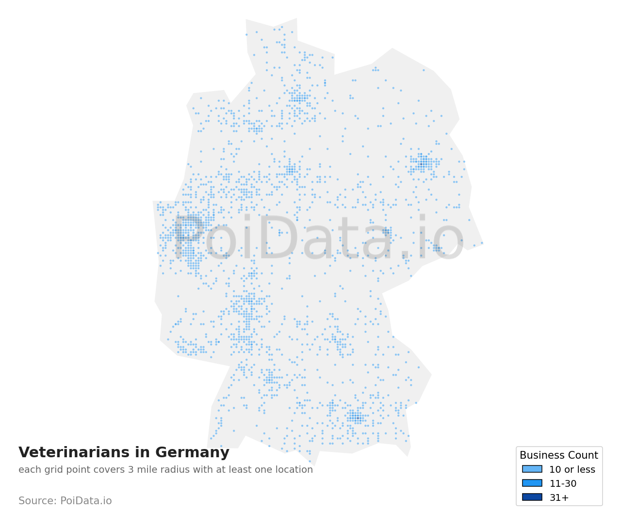 Veterinarian density map for Germany