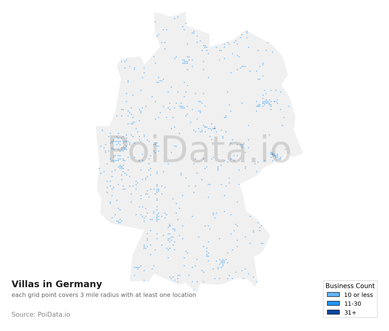 Villa density map for Germany