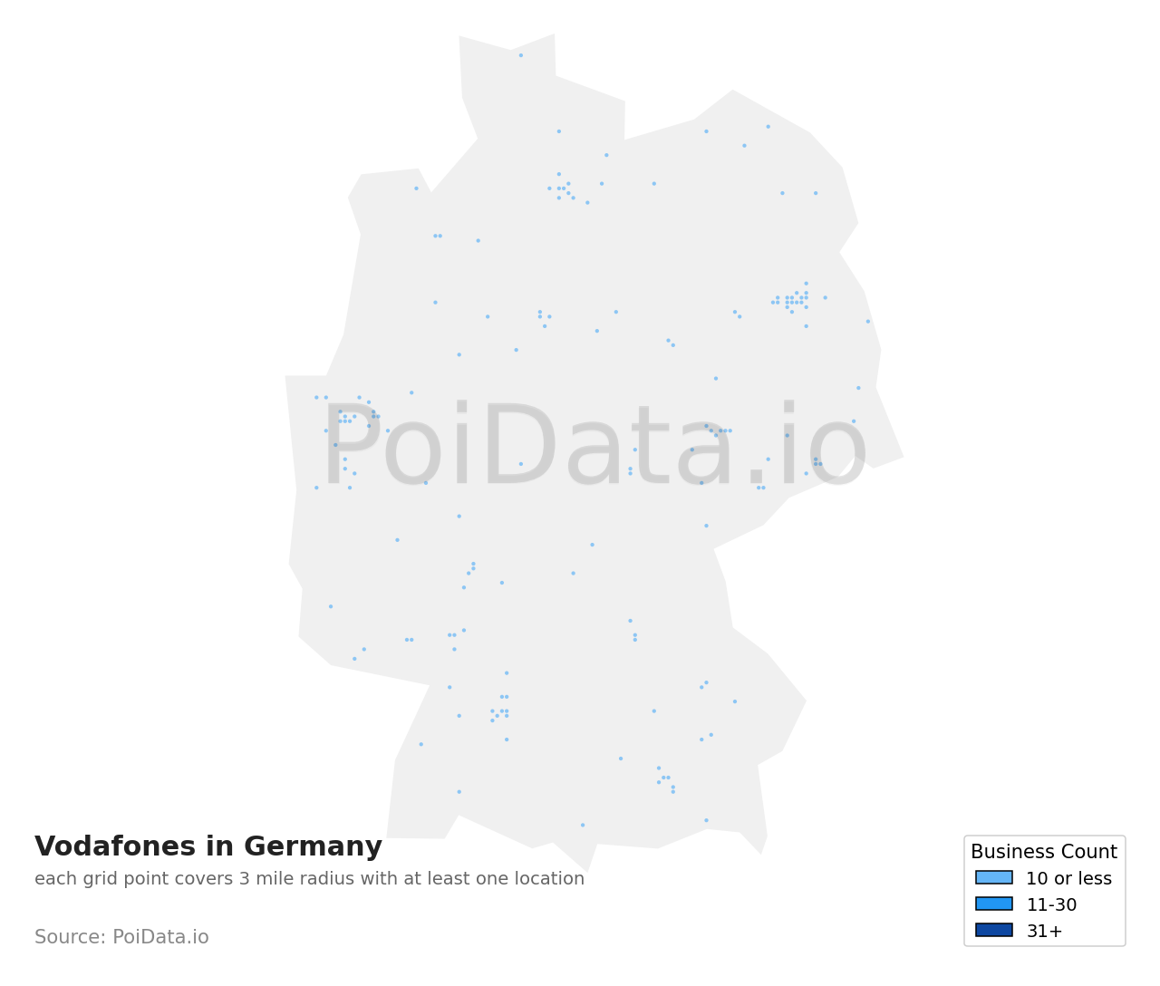 Vodafone density map for Germany