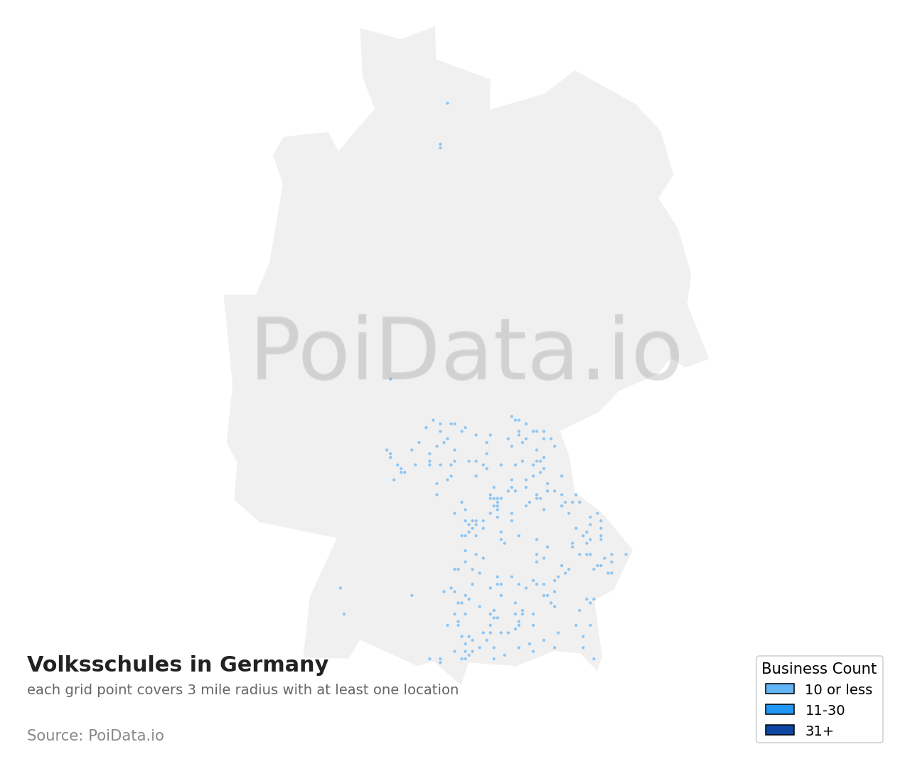 Volksschule density map for Germany