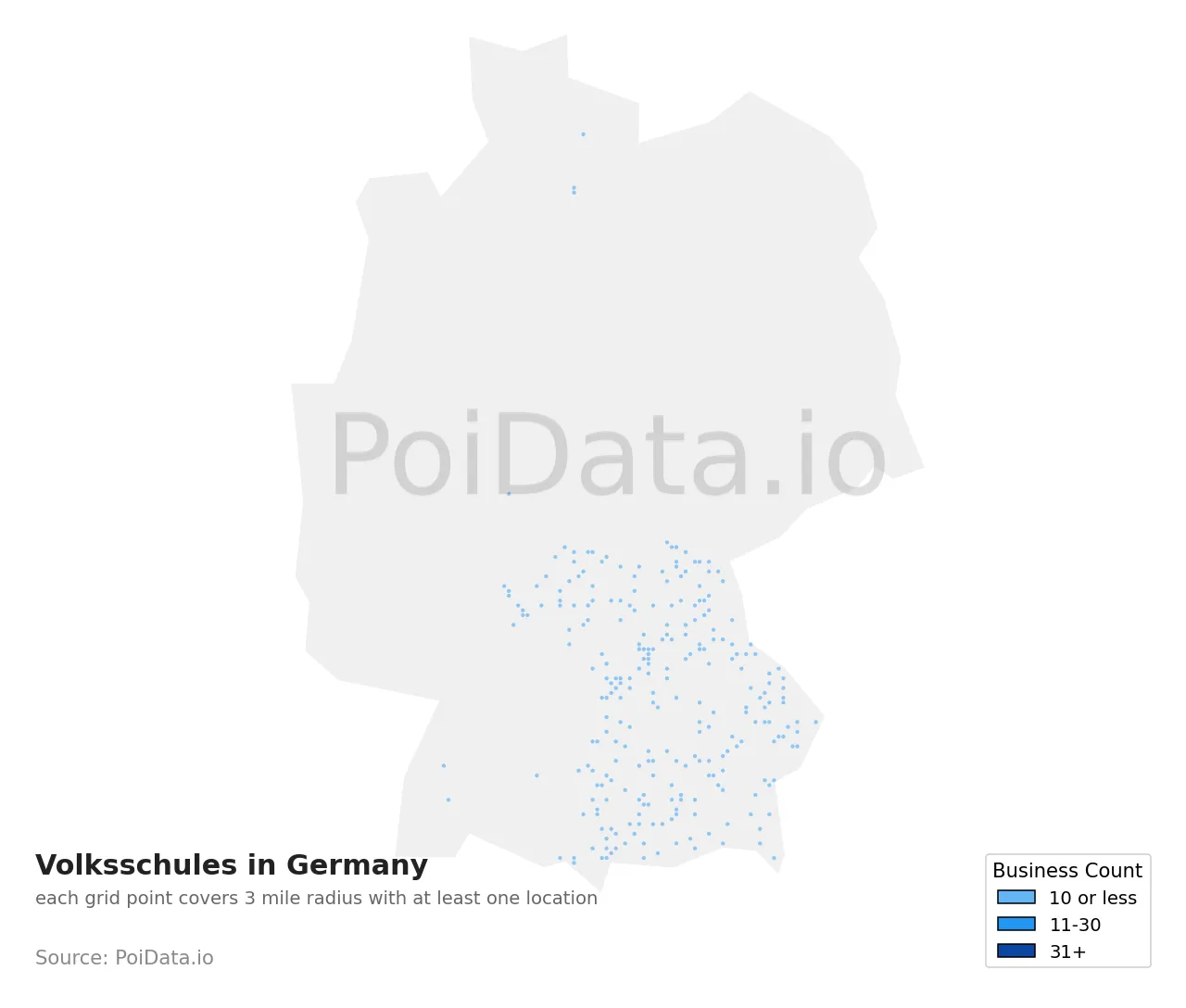 Volksschule density map for Germany
