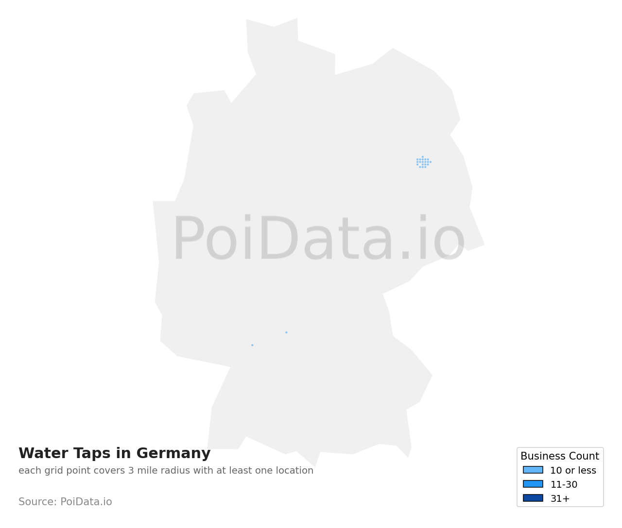 Water Tap density map for Germany