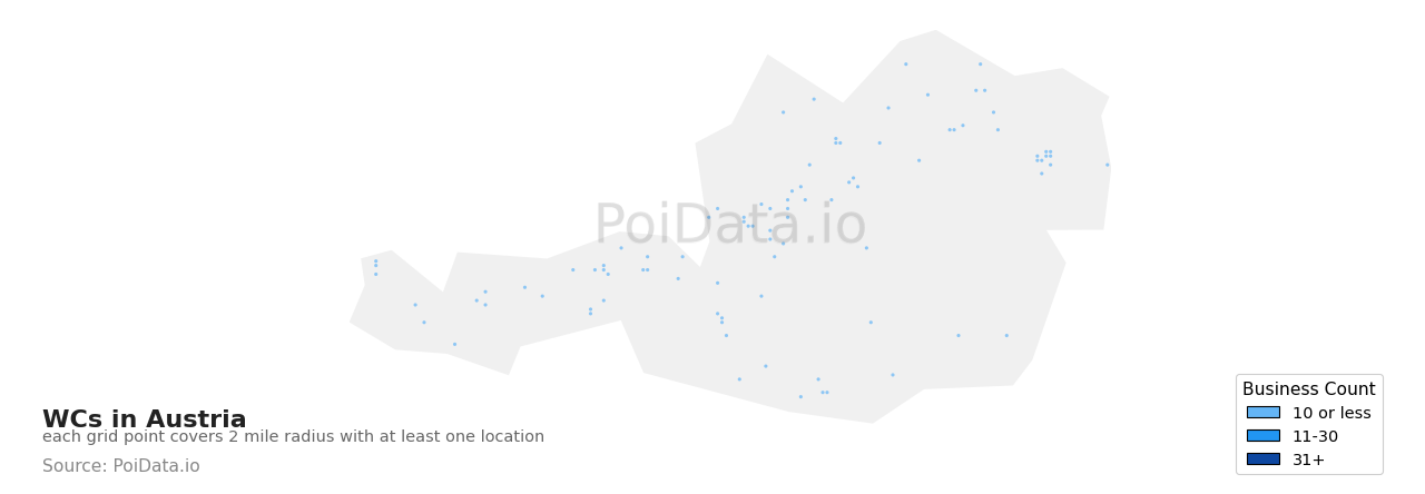 WC density map for Austria