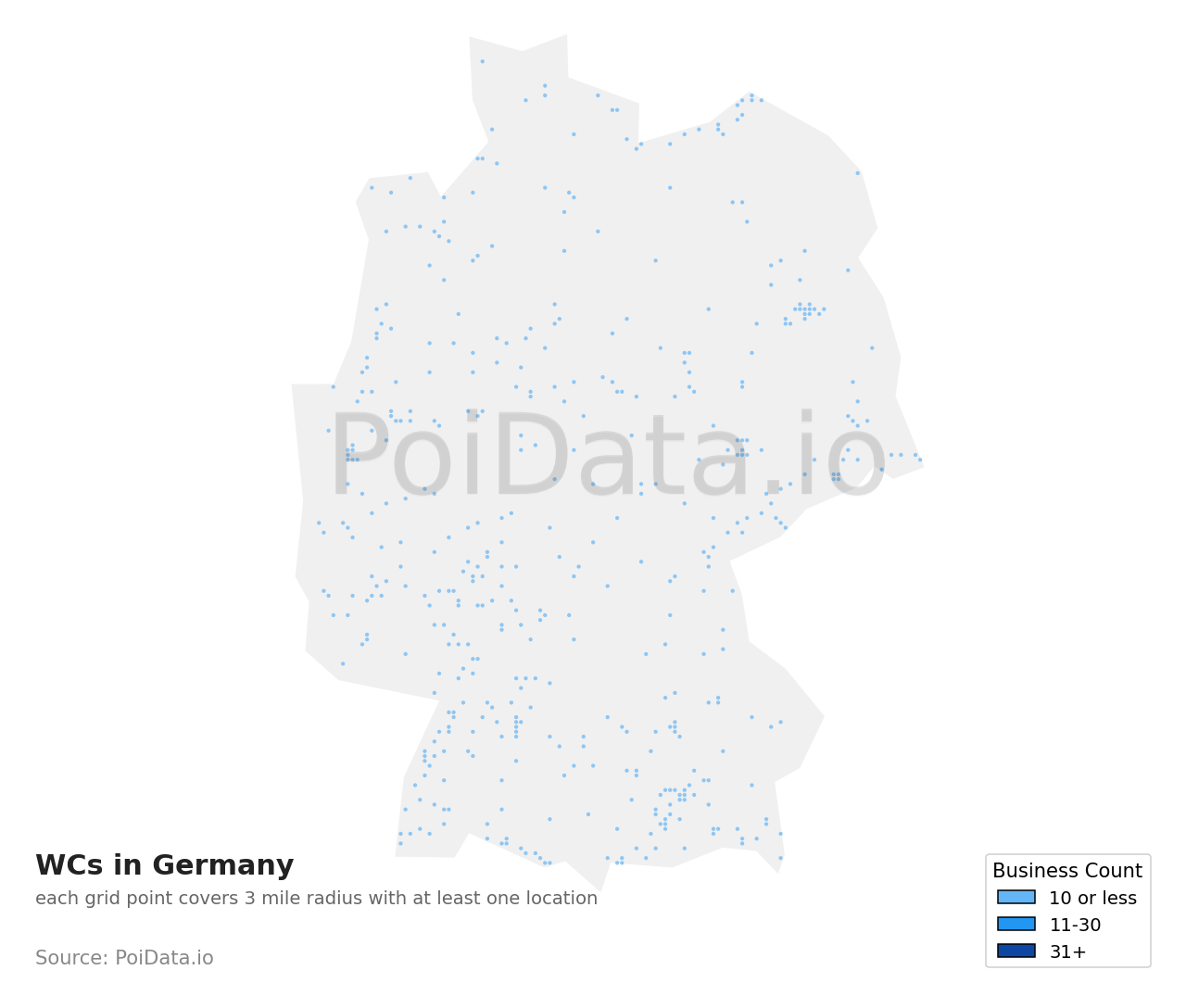 WC density map for Germany