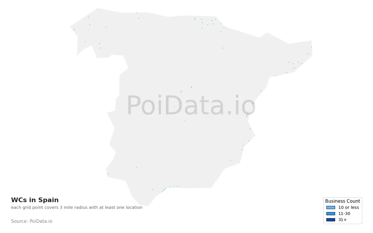 WC density map for Spain