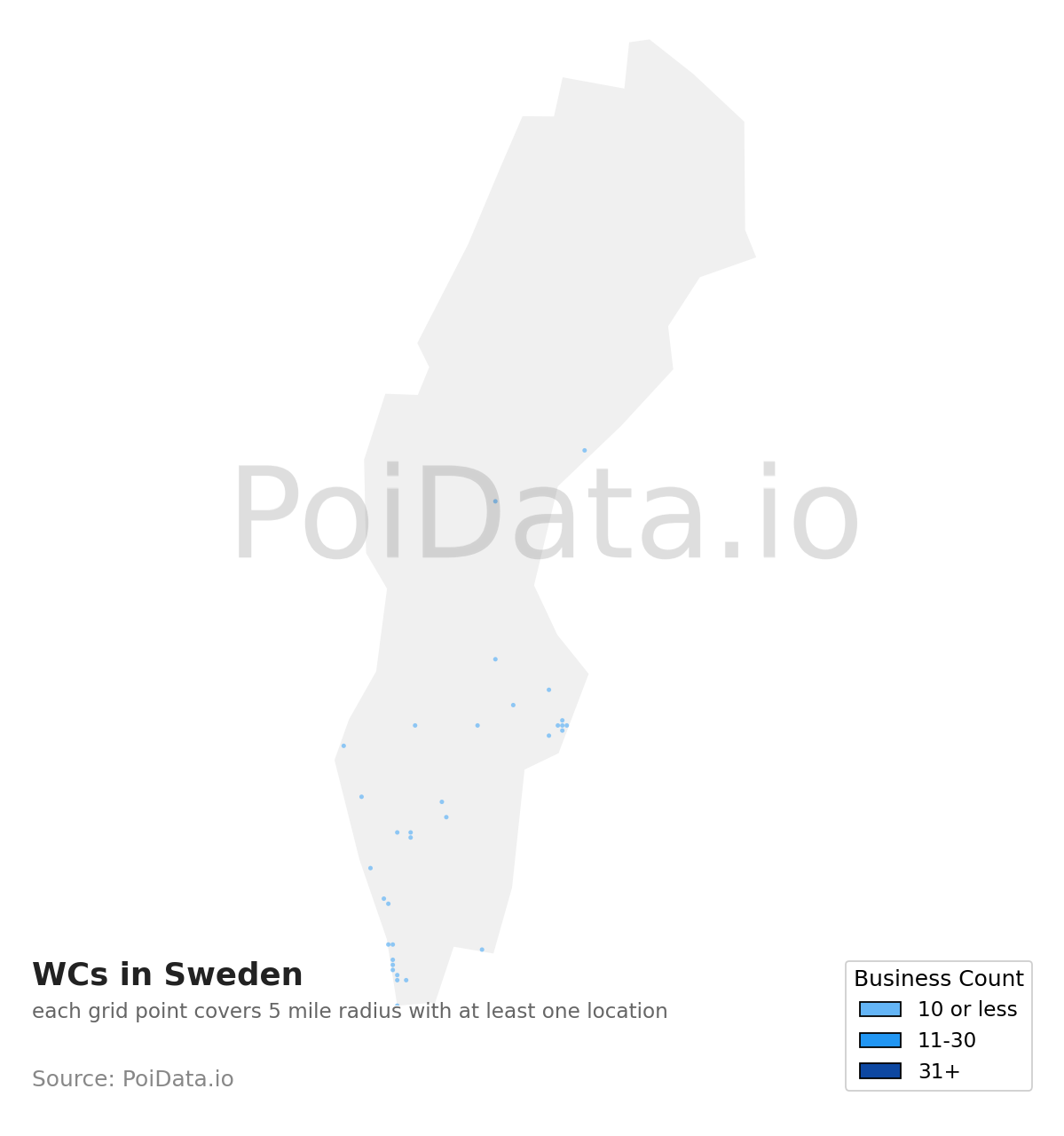 WC density map for Sweden