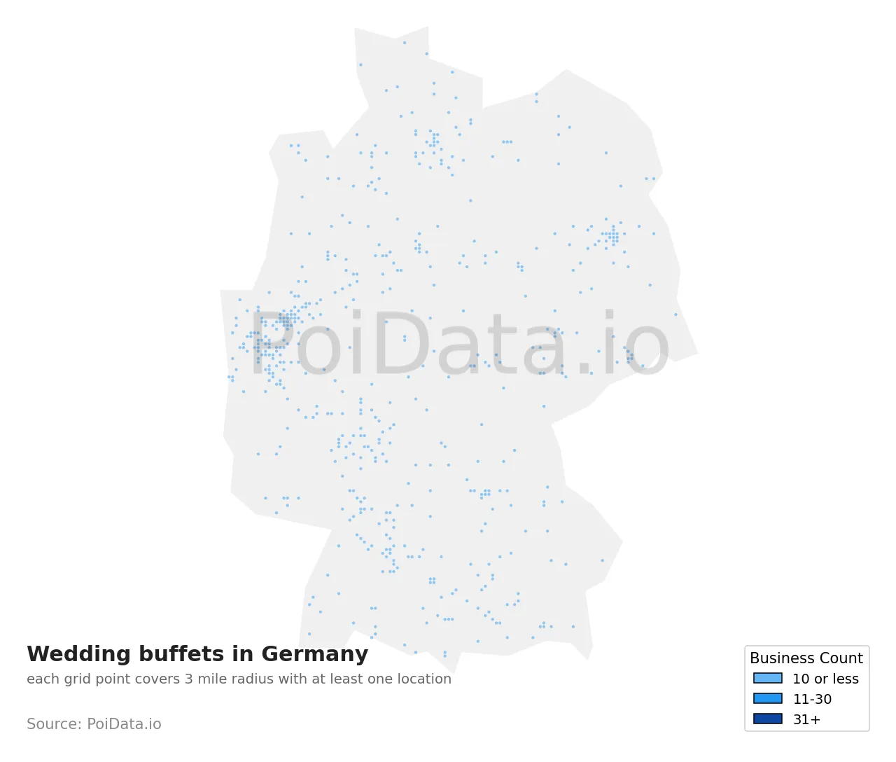 Wedding buffet density map for Germany