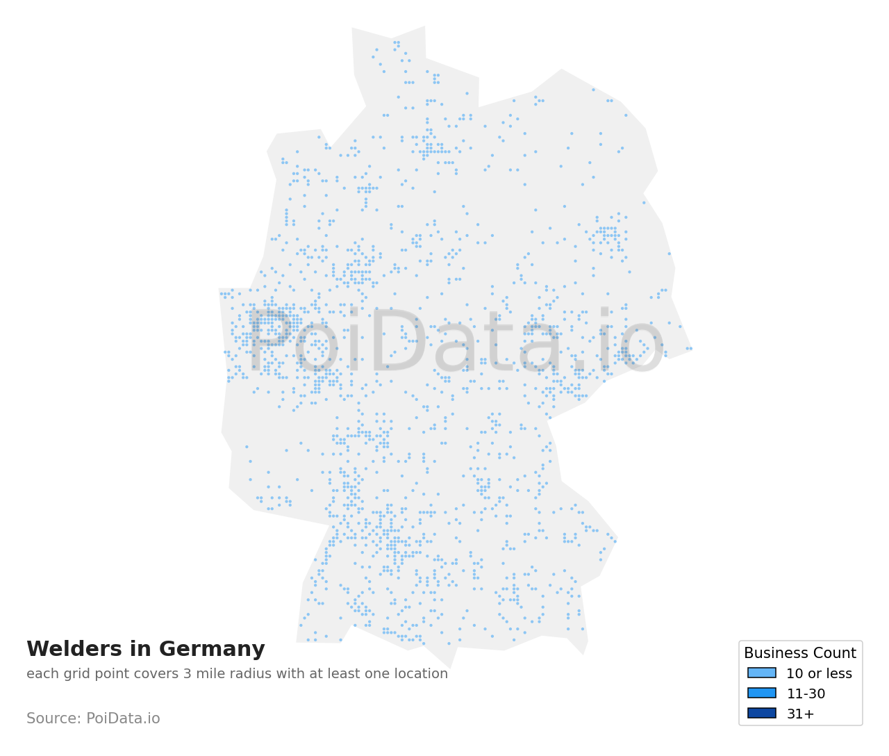 Welder density map for Germany