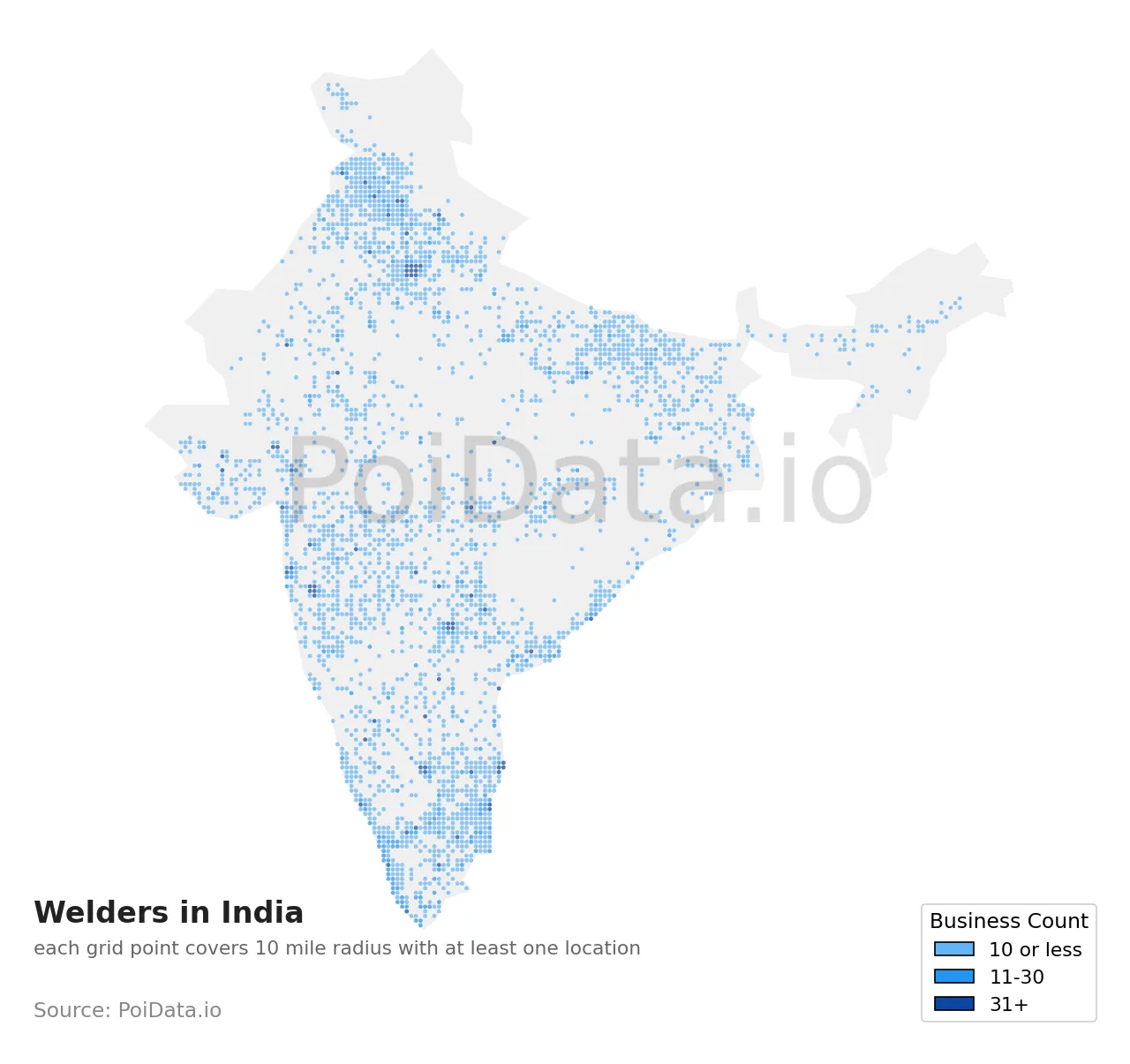 Welder density map for India