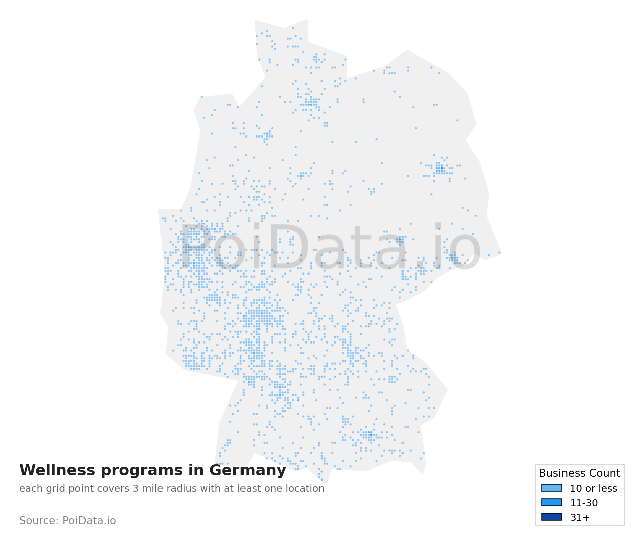 Wellness program density map for Germany