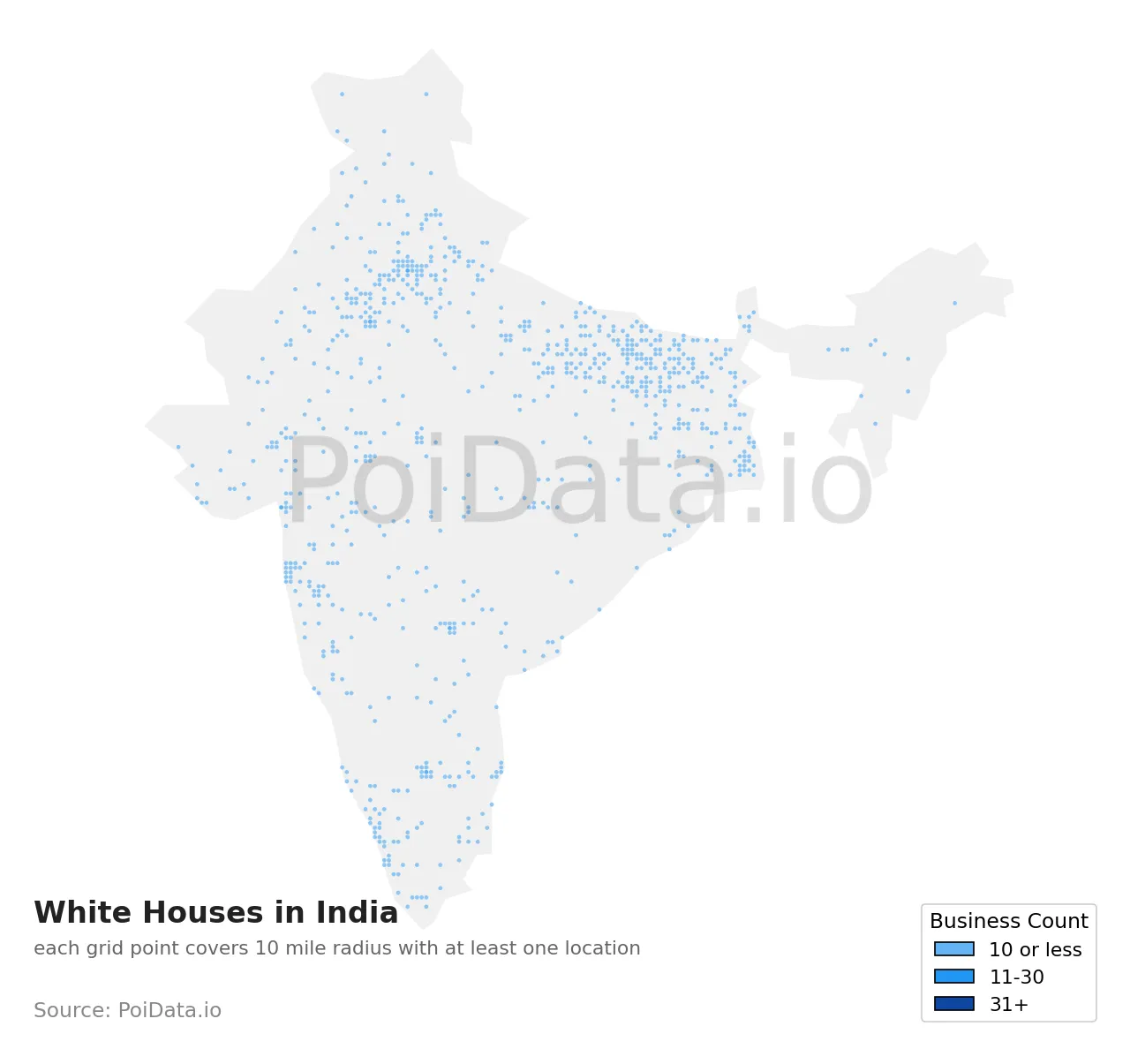 White House density map for India