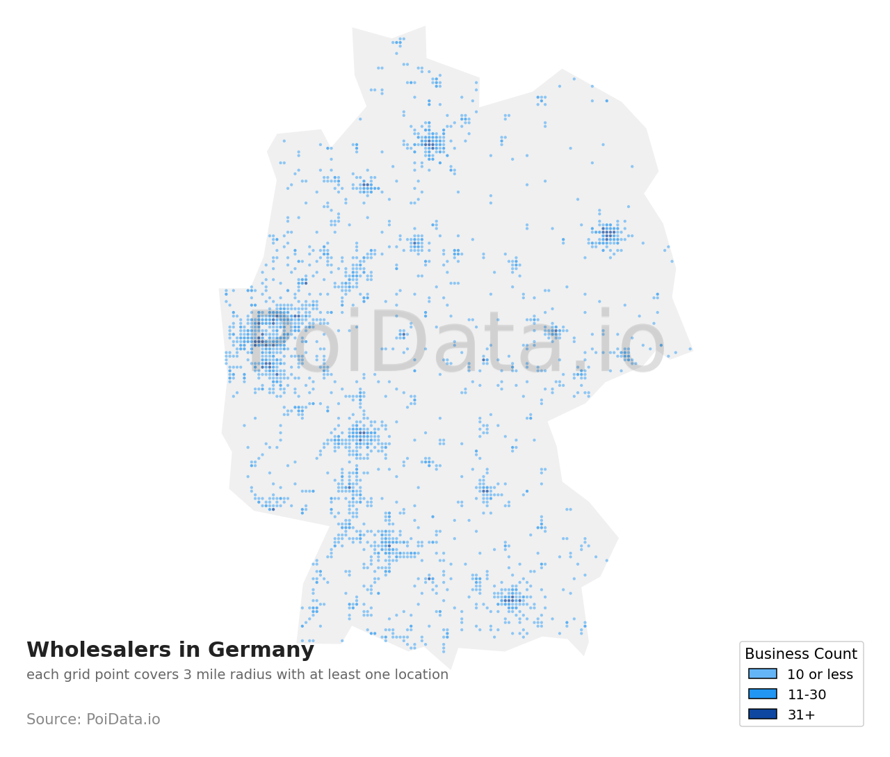 Wholesaler density map for Germany
