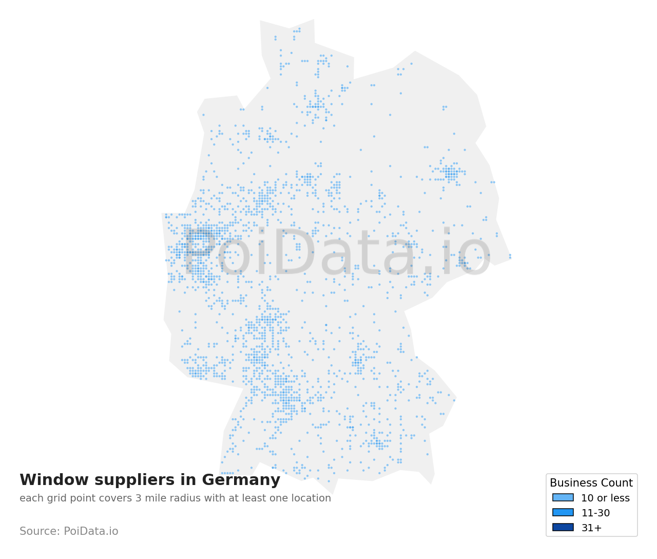 Window supplier density map for Germany