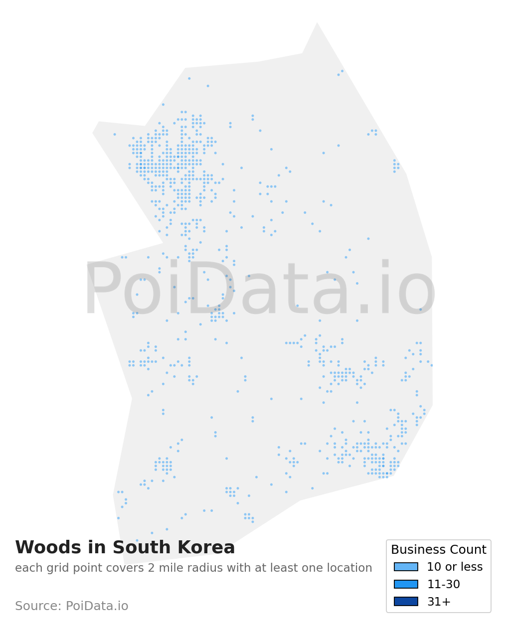 Wood density map for South Korea