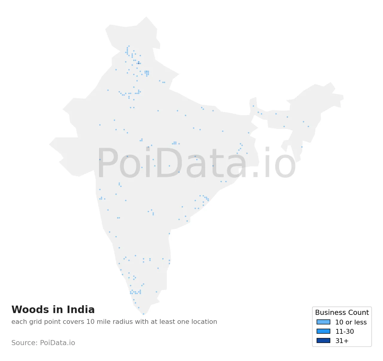 Woods density map for India