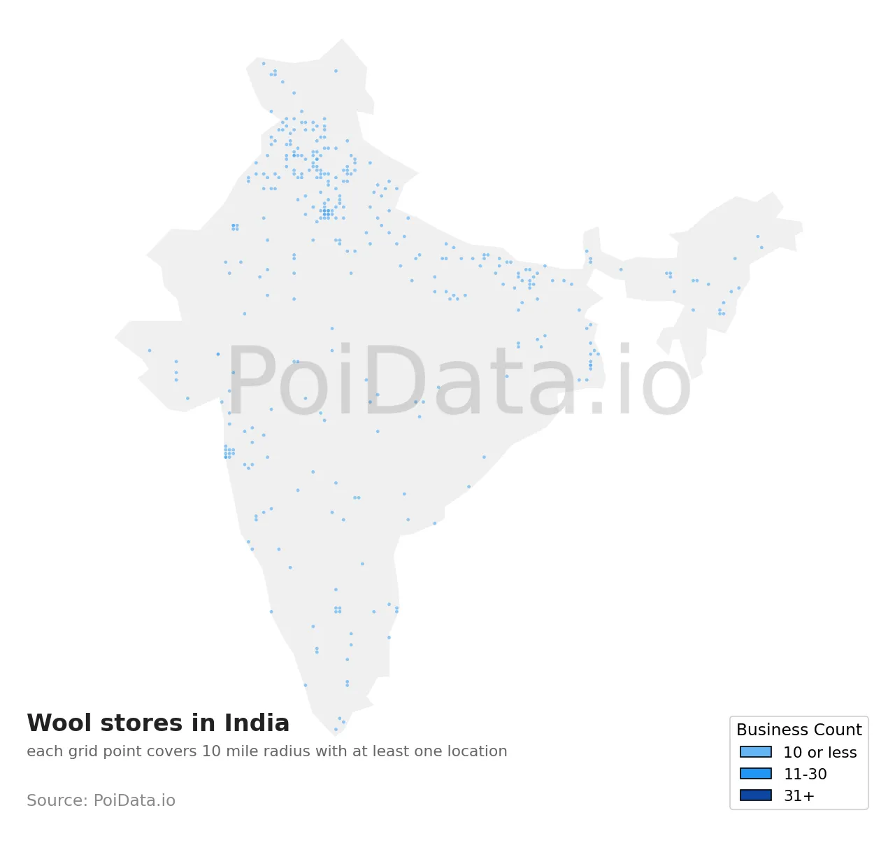 Wool store density map for India