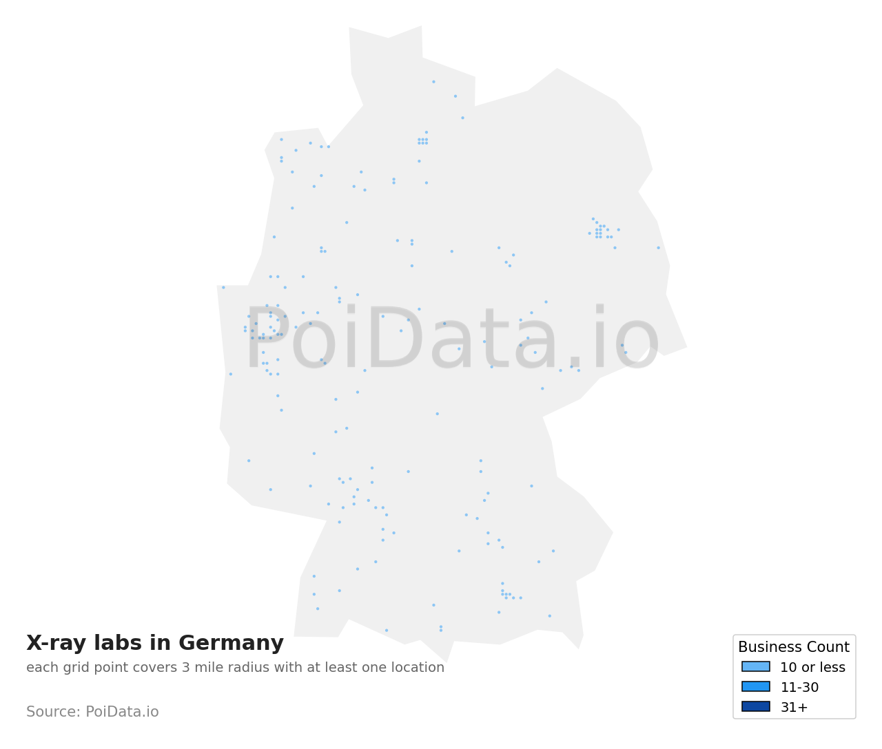 X-ray lab density map for Germany