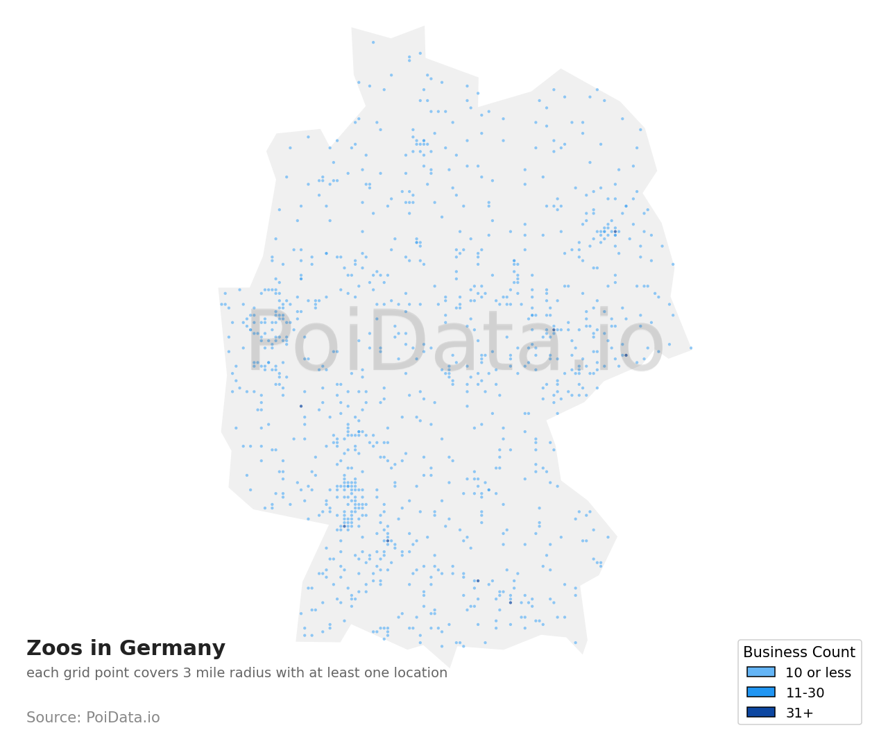 Zoo density map for Germany