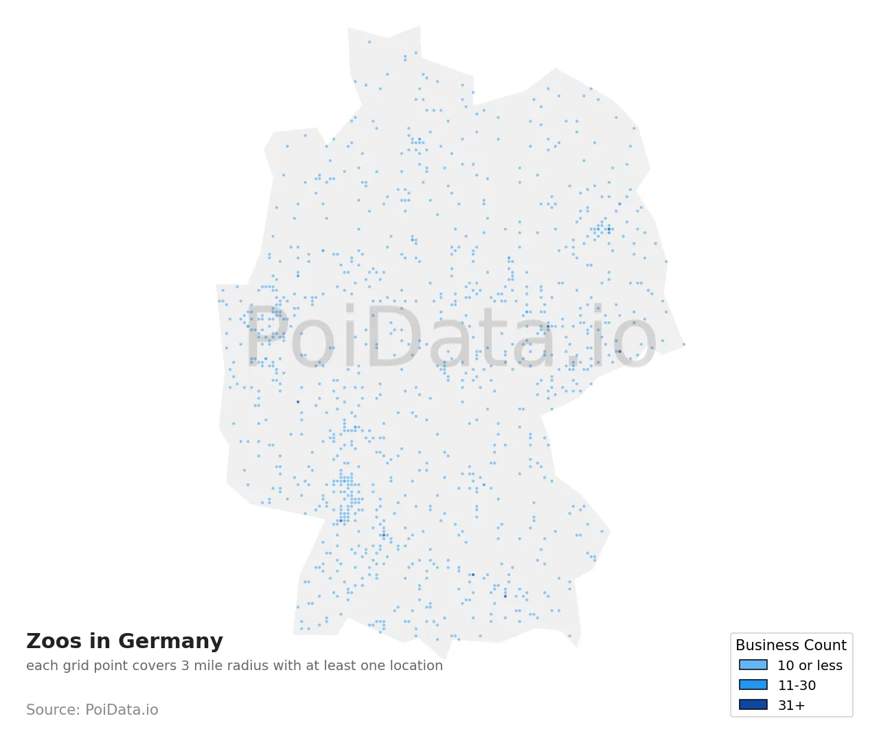 Zoo density map for Germany